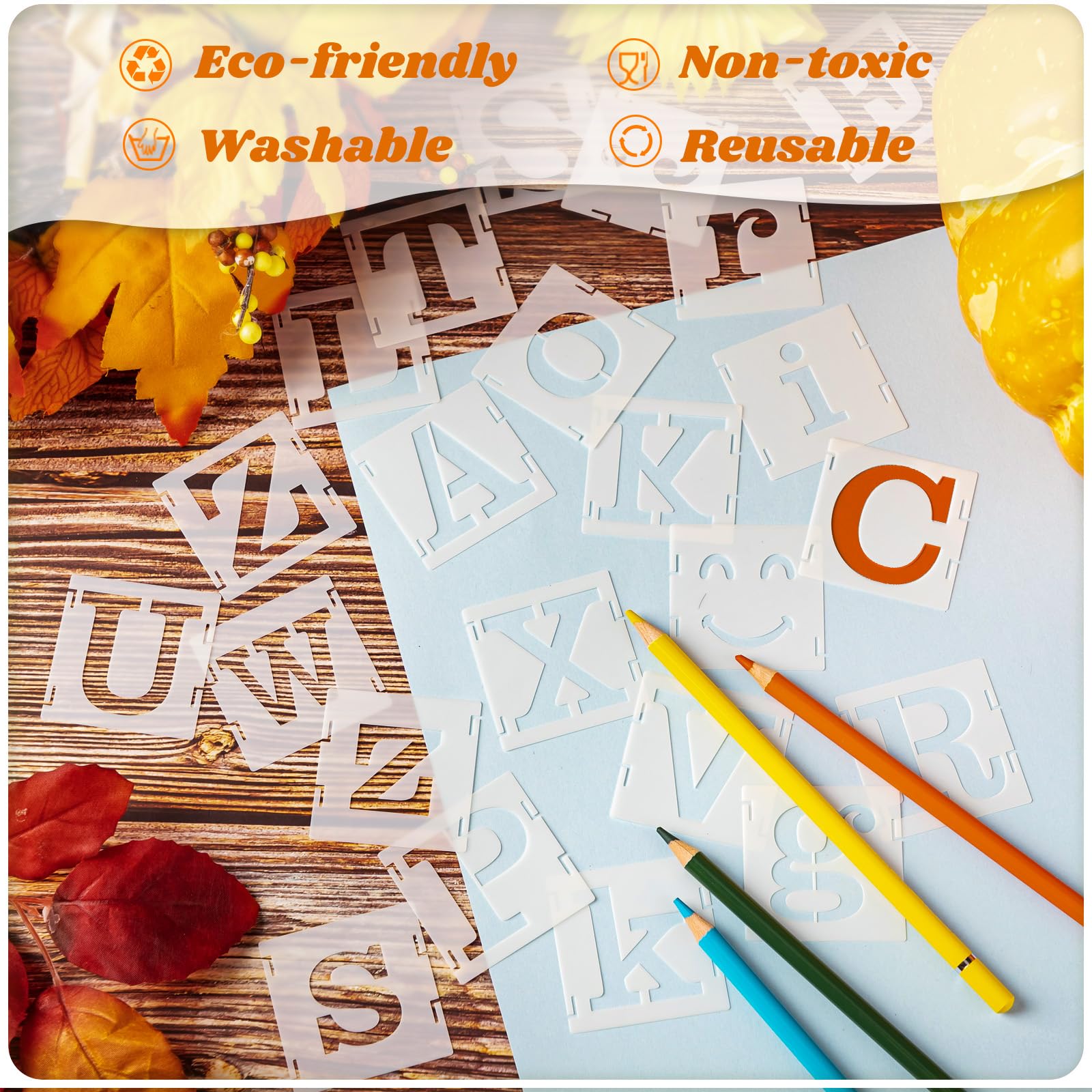 Fainne 100 Pcs 2 Inch Alphabet Stencils Small Stencils for Painting