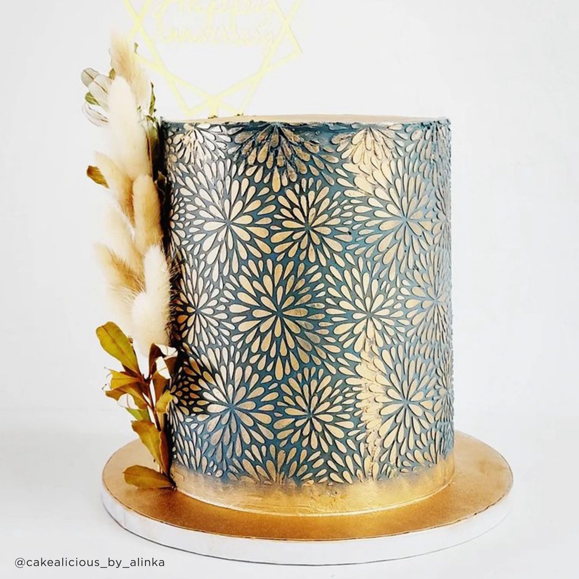 Lacupella Cake Decorating Stencil for Tall Buttercream Cake, Royal Icing, Ganache, Paint, Airbrush (KRISAN)
