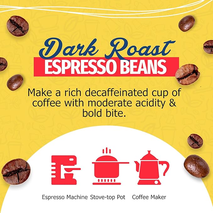 Café Aroma Decaf Dark Roast Espresso Ground Coffee, Authentic Cuban Style Coffee, Vacuum Sealed, 8.8oz, Perfect for Hot and Iced Coffee, 12-Pack