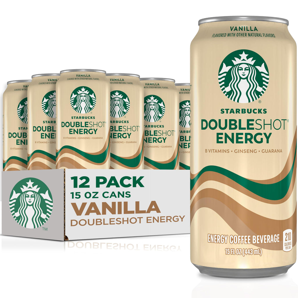 Starbucks Doubleshot Energy Drink Coffee Beverage, Vanilla, Iced Coffee, 15 fl oz Cans (12 Pack)
