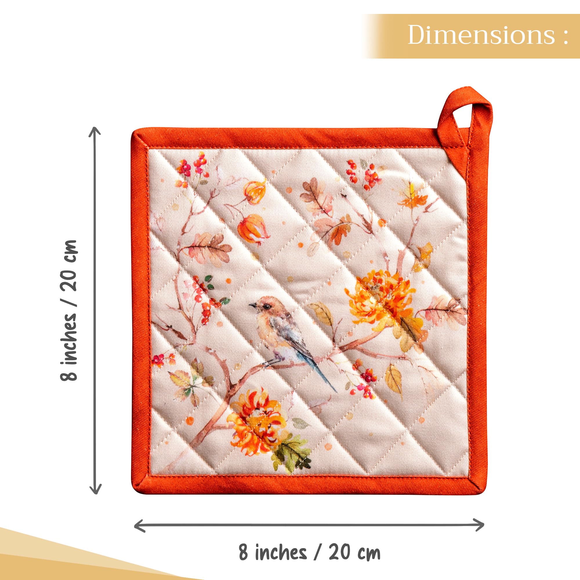 Maison d' Hermine Pot Holders 100% Cotton Potholders (8" x 8", Pack of 2)