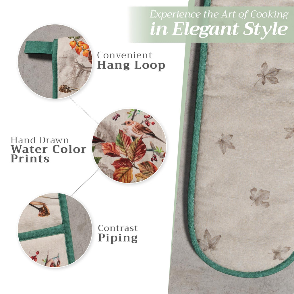 Maison d' Hermine Double Oven Mitts 100% Cotton Double Oven Glove (7"x35")
