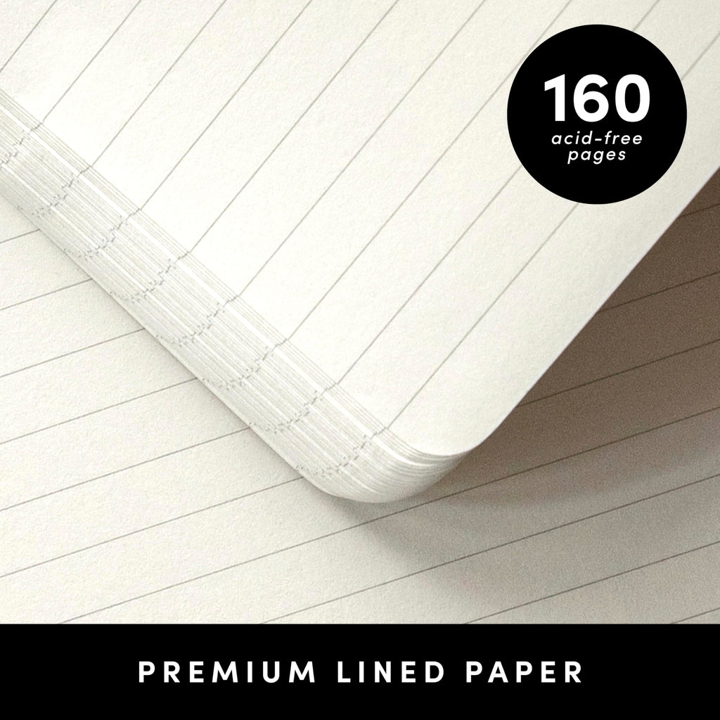 PAPERAGE Lined Journal Notebook, (Light Blue), 160 Pages, Medium 5.6 in x 8 in - 100 GSM Thick Paper – Hardcover Journaling Notebook for Work, School & Note Taking