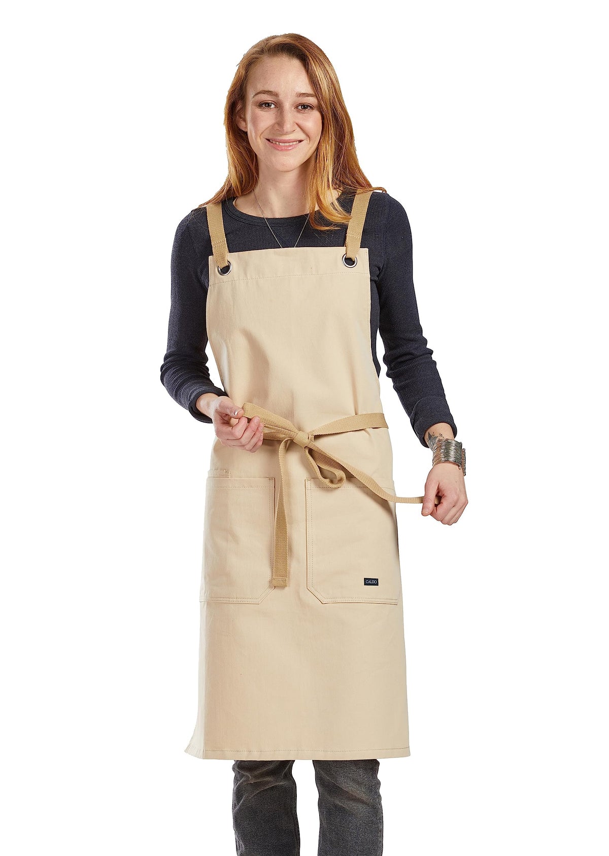 Caldo Crossback Kitchen Apron for Cooking (Bone)
