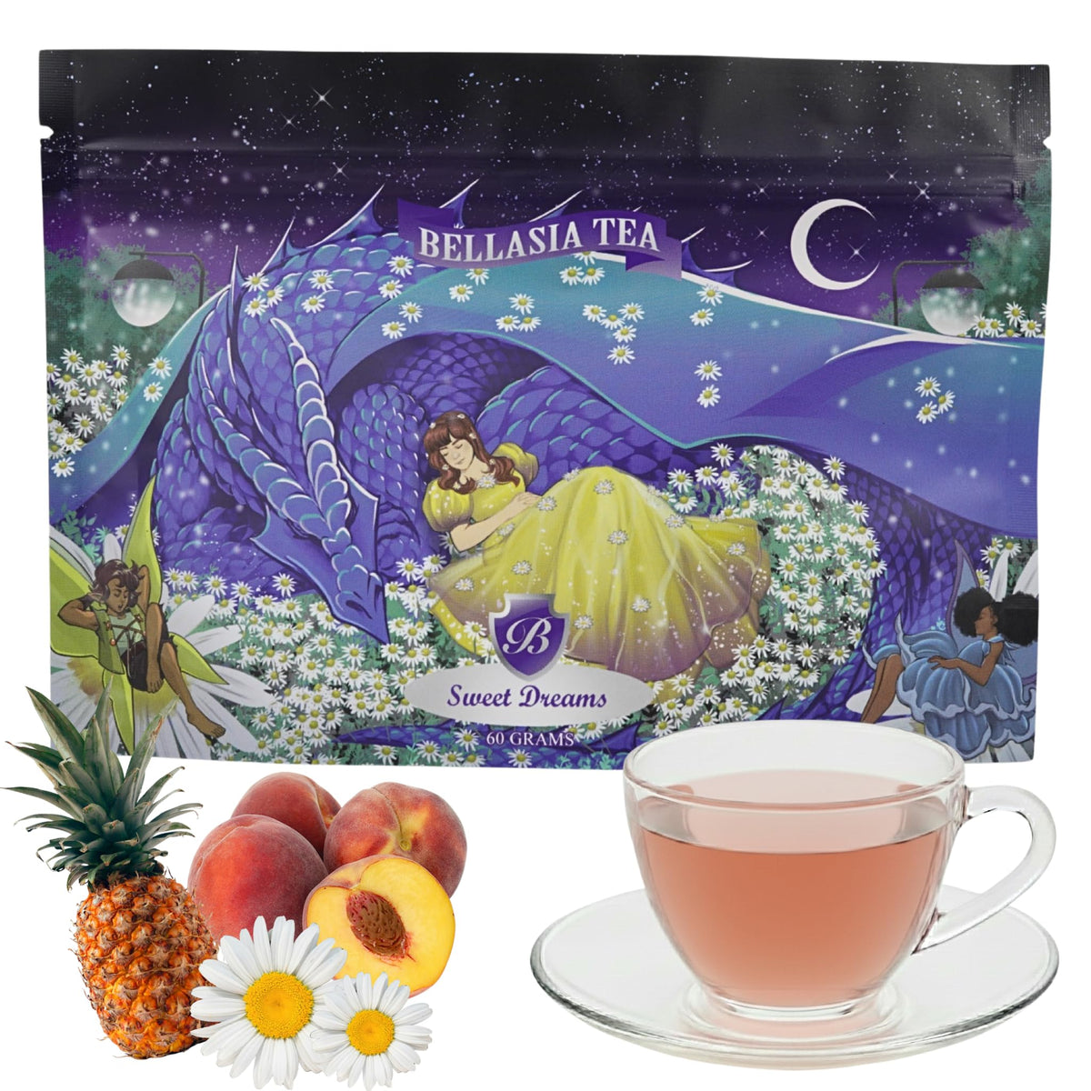 Bellasia Tea Cherry Jubilee for Kids Using Real Fruit Pieces - Caffeine Free Herbal Tea with Real Ingredients & Balanced Flavor- Add Loose Leaf Tea to Your Child’s Routine for A Fun & Tasty Drink