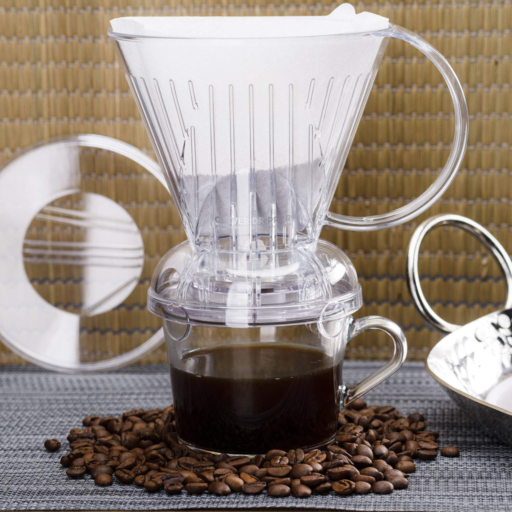 Clever Coffee Dripper | Large 18 oz | Clear | BPA-Free | 100 Filters