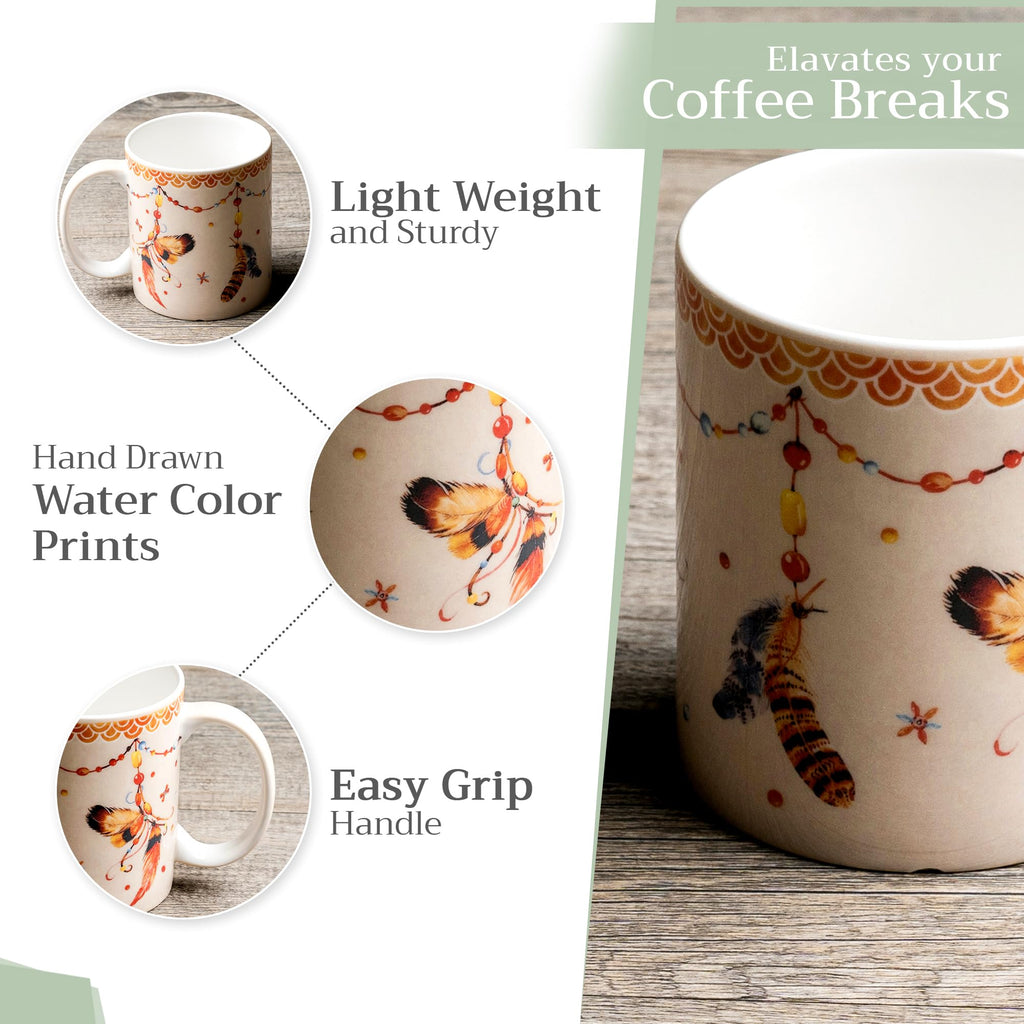 Maison d' Hermine Coffee Mug with Handles Tea Cups (12 Ounce, Pack of 1)