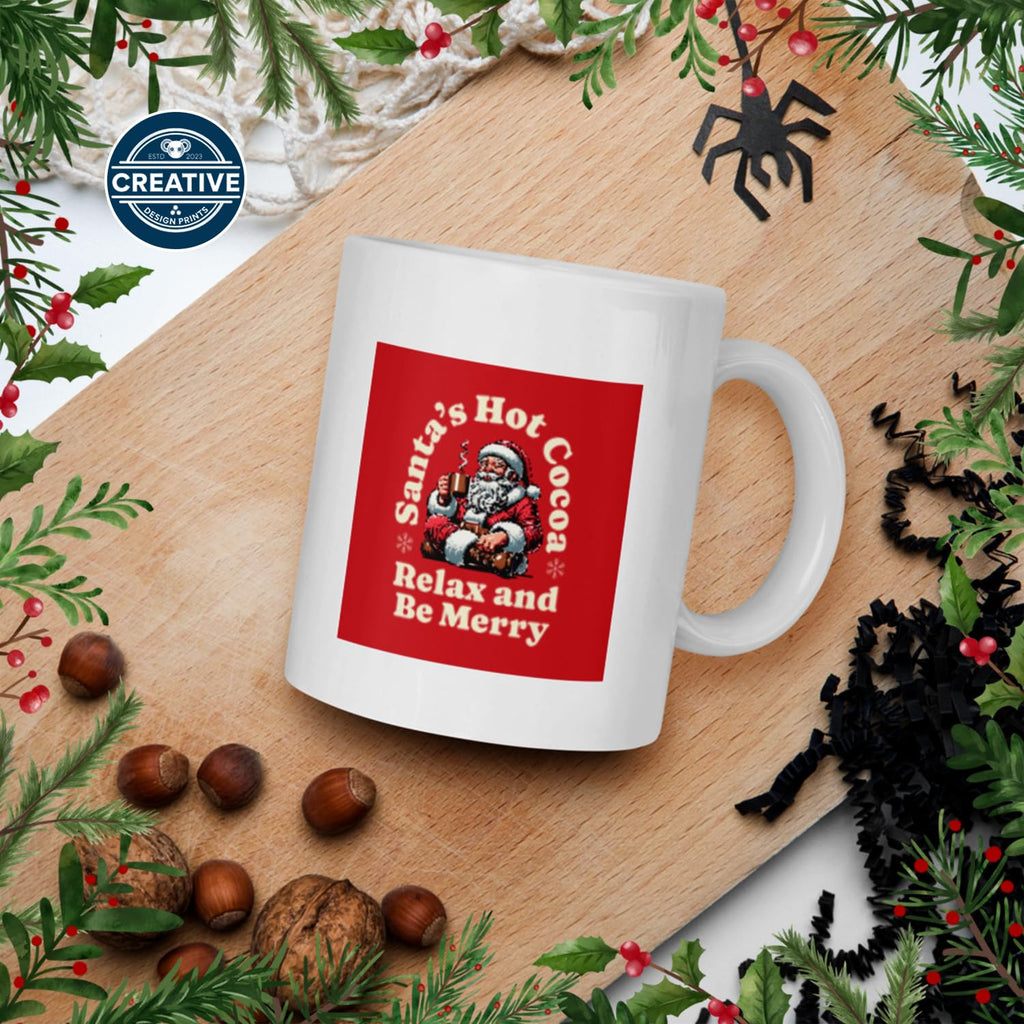 CREATIVE DESIGN PRINTS 11 oz Christmas Hot Chocolate Mug – Christmas-Themed Ceramic Coffee Cup, Holiday Novelty Drinkware, Festive Winter Gift