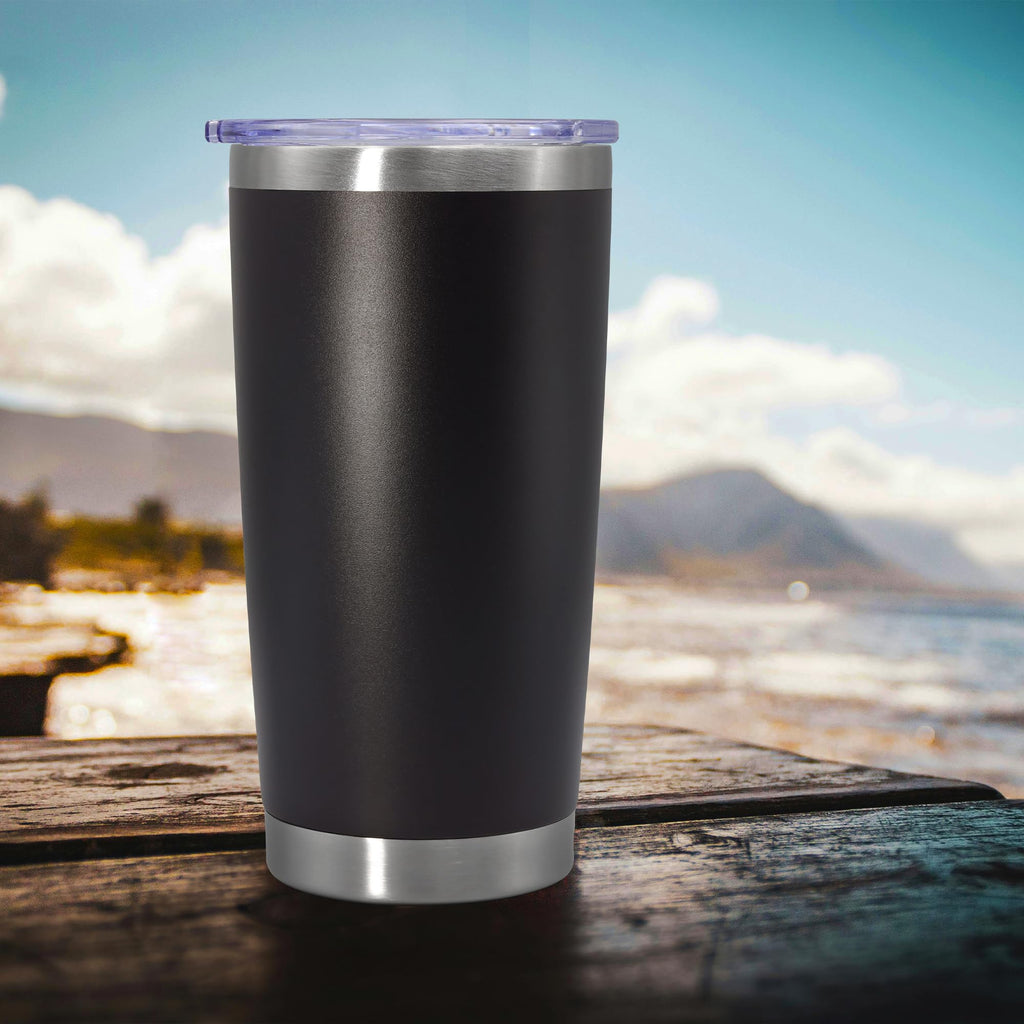 20oz Tumbler Insulated Coffee Tumblers with Lid Stainless Steel Black 8P
