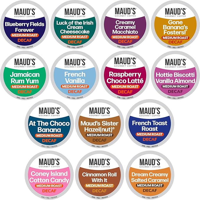 Maud’s Flavored Decaf Coffee Pods Variety Pack, 24ct