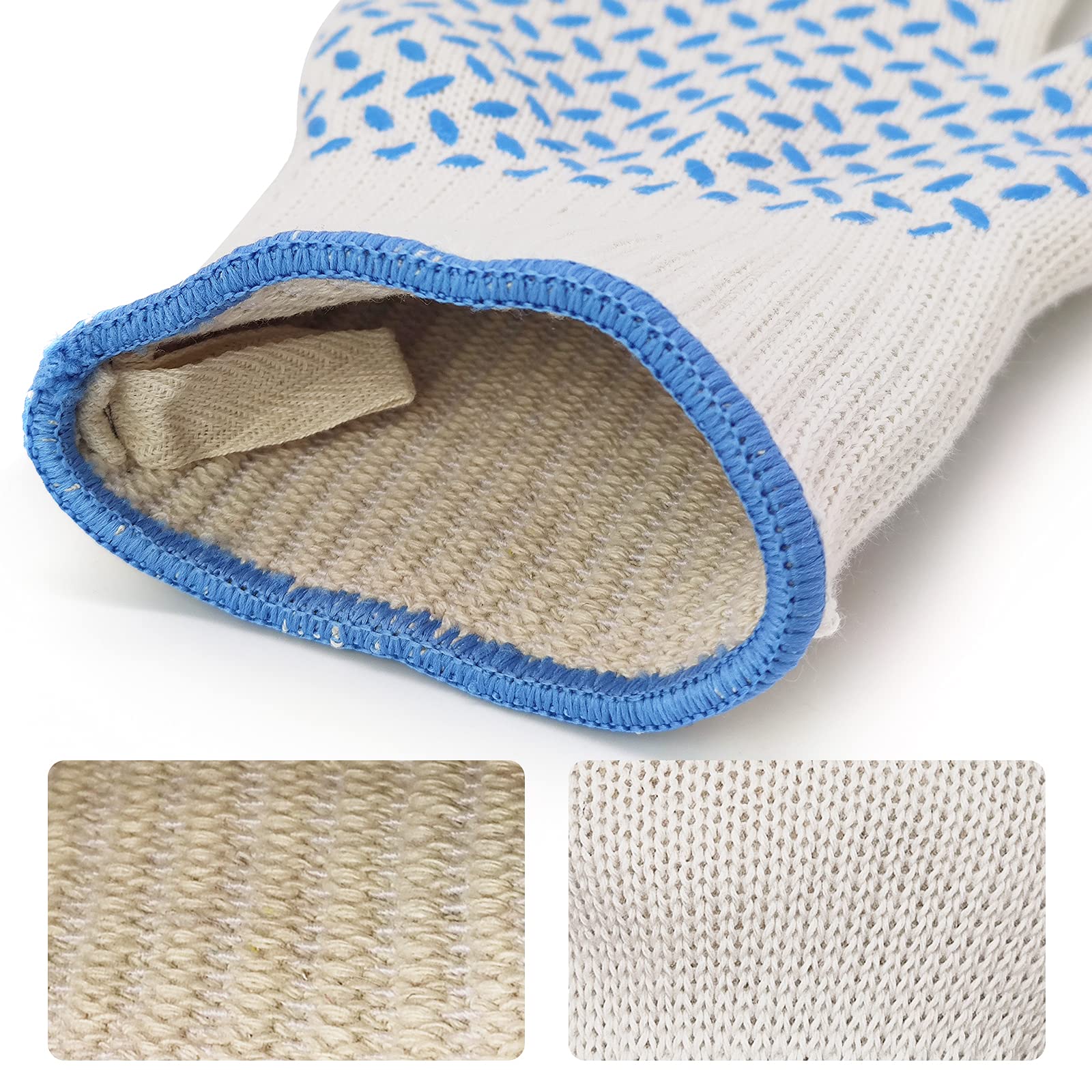 DEYAN Heat Resistant Oven Gloves 932°F | Silicone Non-Slip Mitts with Fingers | Flexible for Baking, BBQ, Grilling | Machine Washable (White, 1 Pair)