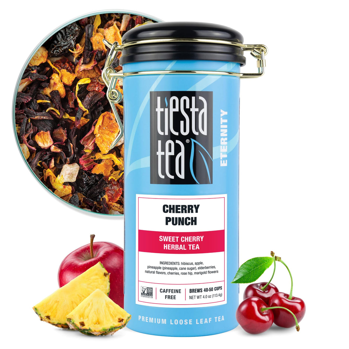 Tiesta Tea Strawberry Kiwi Herbal Tea Loose Leaf Fruit Tea Blend 16oz