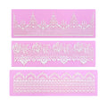Embossing Lace Fondant Molds - Rose Flower Cake Lace Molds Set of 3