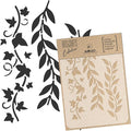 NAKLEO Painting Stencil for Crafts A5 5.9” x 8.3”, Leaves Mini Border Pattern, Reusable Plastic DIY & Scrapbooking Drawing Template, Decoupage Art Home Decor, Wall Wood Fabric Furniture