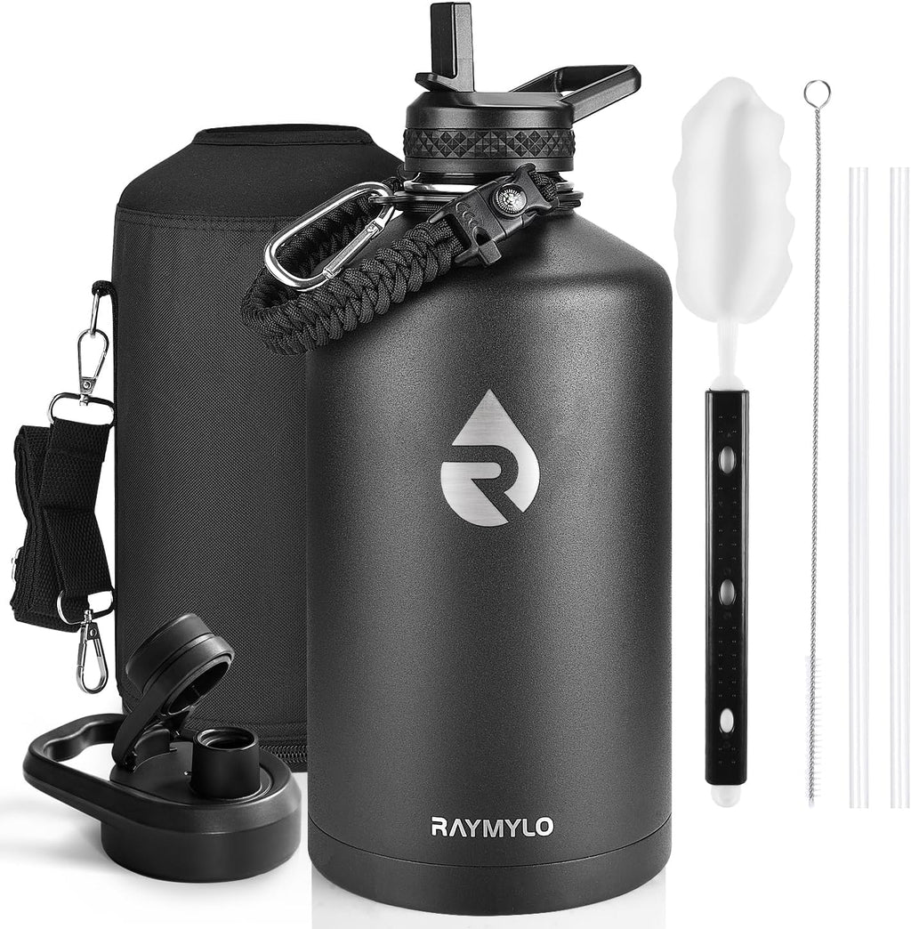 RAYMYLO One Gallon Water Bottle Insulated 128 oz, Stainless Steel