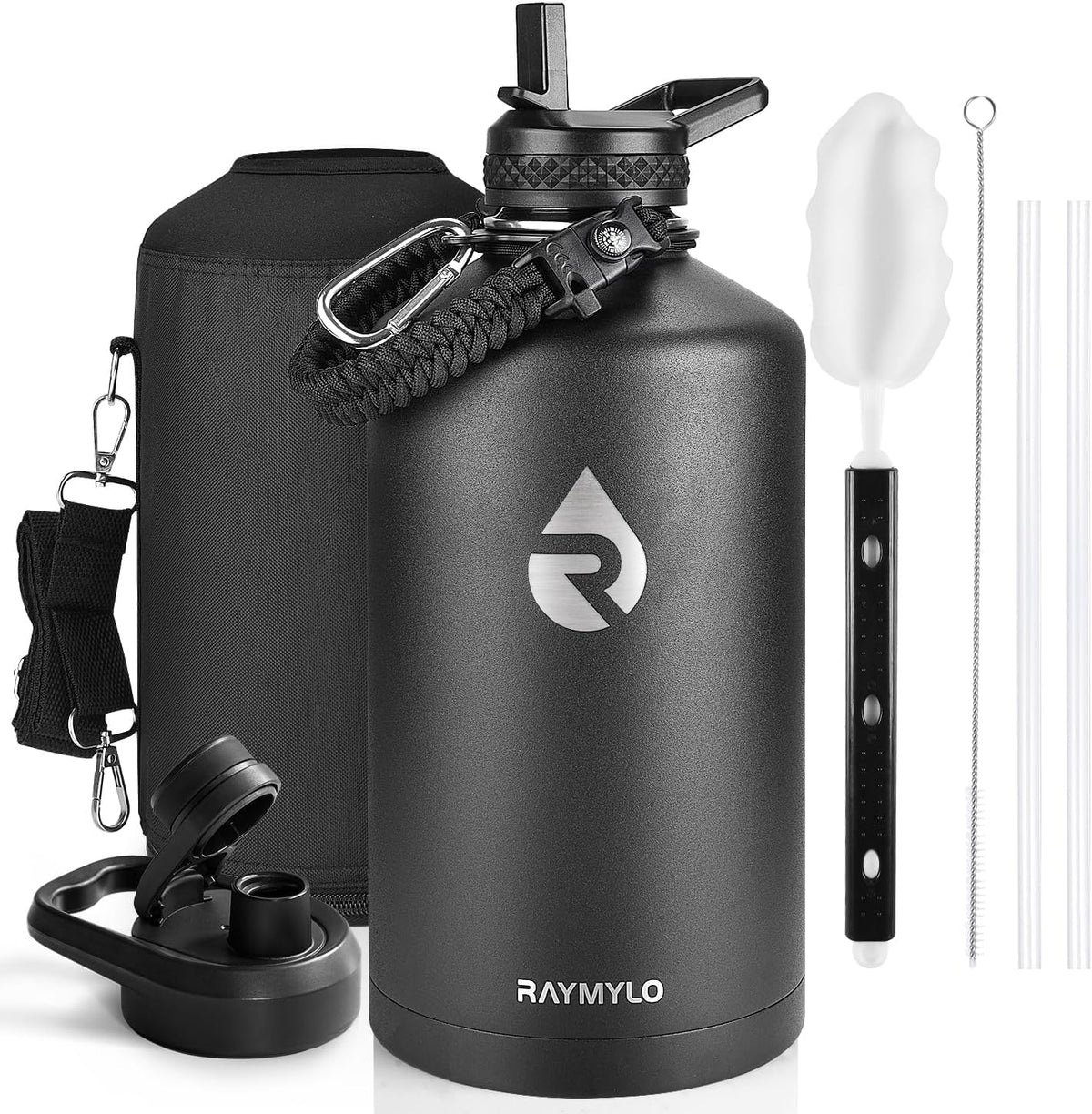RAYMYLO One Gallon Water Bottle Insulated 128 oz, Stainless Steel