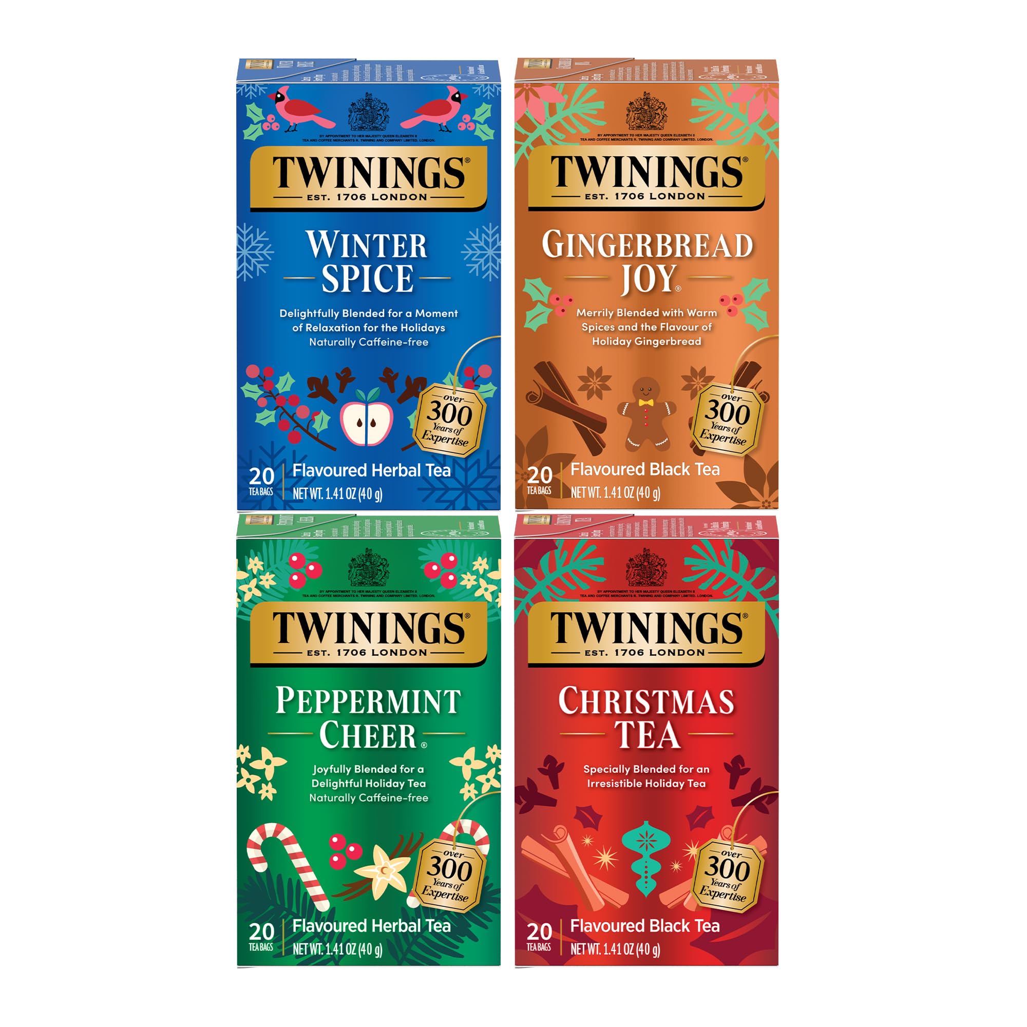 Twinings English Breakfast Black Tea Individually Wrapped Bags, Smooth, Flavourful, and Robust, Caffeinated, Enjoy Hot or Iced, 100 Teabags — 20 Count (Pack of 4)