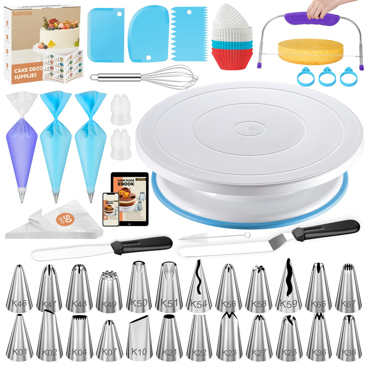 Kootek 96 Cake Decorating Kit Baking Supplies for Beginner & Professional