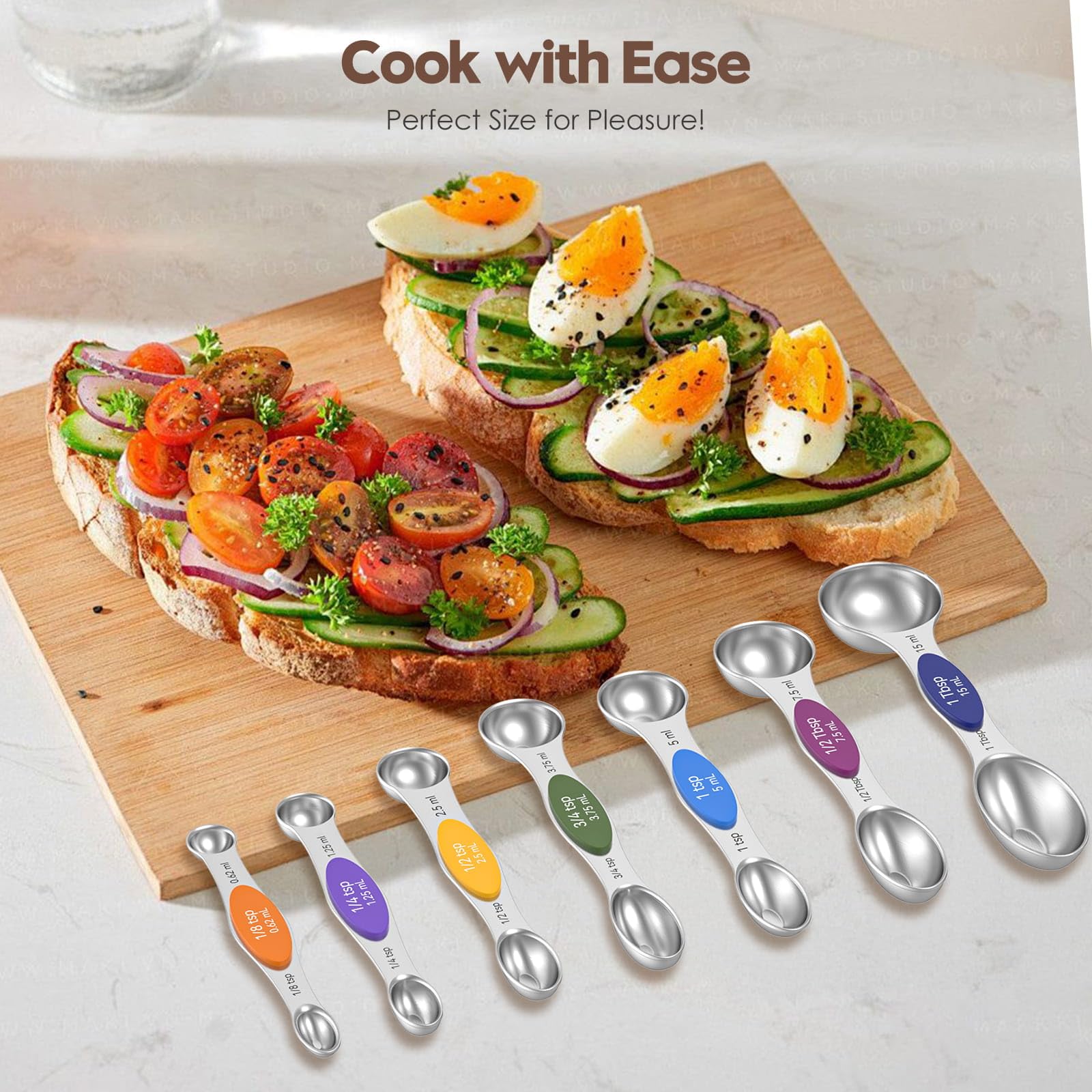 Abtrino Magnetic Measuring Spoons Set with Measurement Markings | Colorful
