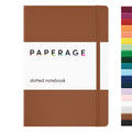 PAPERAGE Dotted Journal Notebook, (Cognac), 160 Pages, Medium 5.6 in x 8 in - 100 GSM Thick Paper – Hardcover Journaling Notebook for Work, School & Bullet Journaling