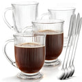 NBABSR Coffee Mugs Set of 4,16 OZ Large Tea Cups, Grey Marble Ceramic Cup with Big Handle,Bulk Marble Diner Mugs Set for Latte, Beer,Cappuccino,Safe for Dishwasher, Microwave