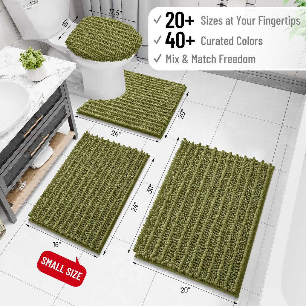 Arotive Bathroom Rugs Mat 24x16, Soft Absorbent Chenille Shaggy Bath Mat