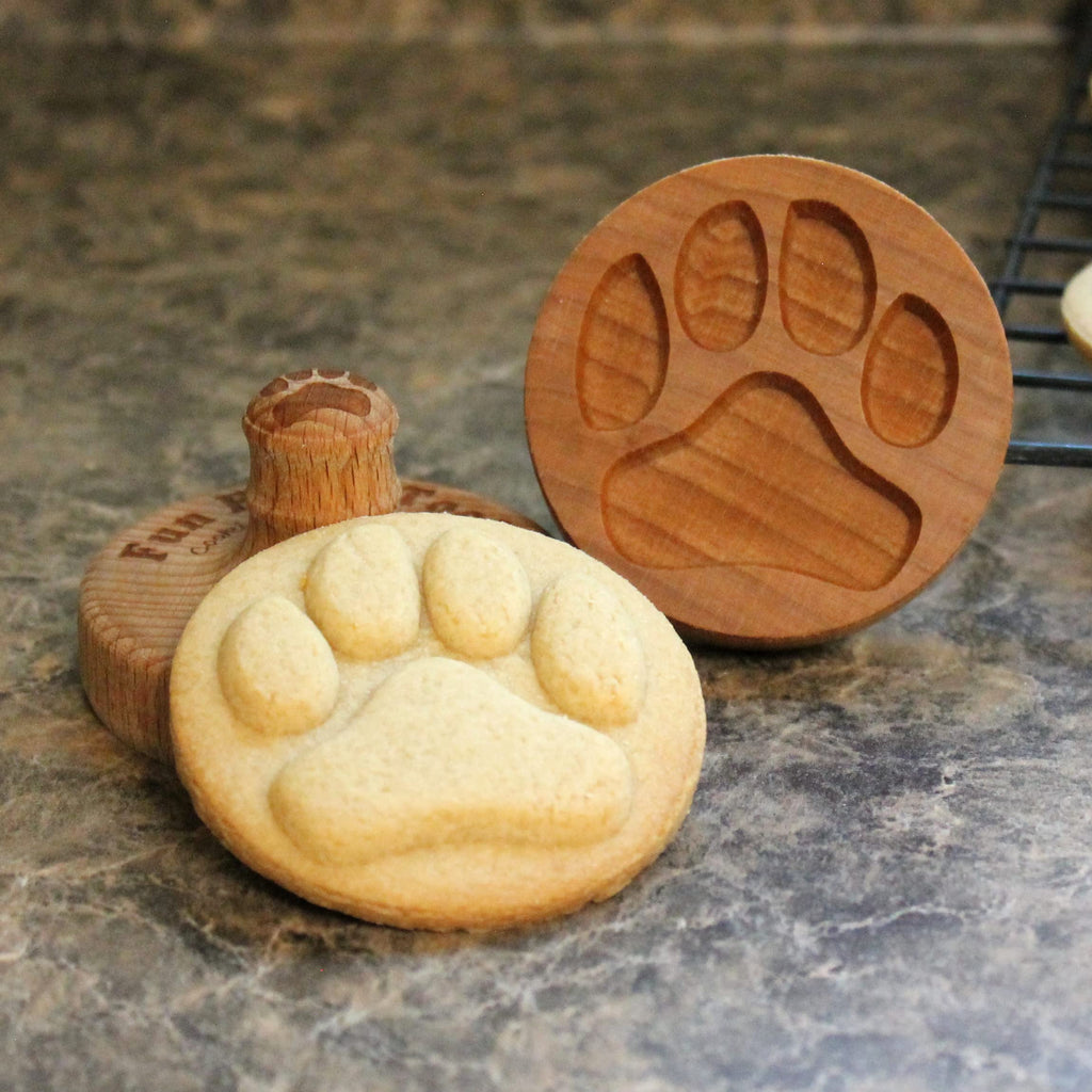 Fun Food Tools, Wood Cookie Stamp, 2.5 Inch (Dog Paw CS-035)