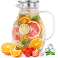 Borosilicate Glass Pitcher with Lid & Spout - 2 L / 68 oz Water Jug