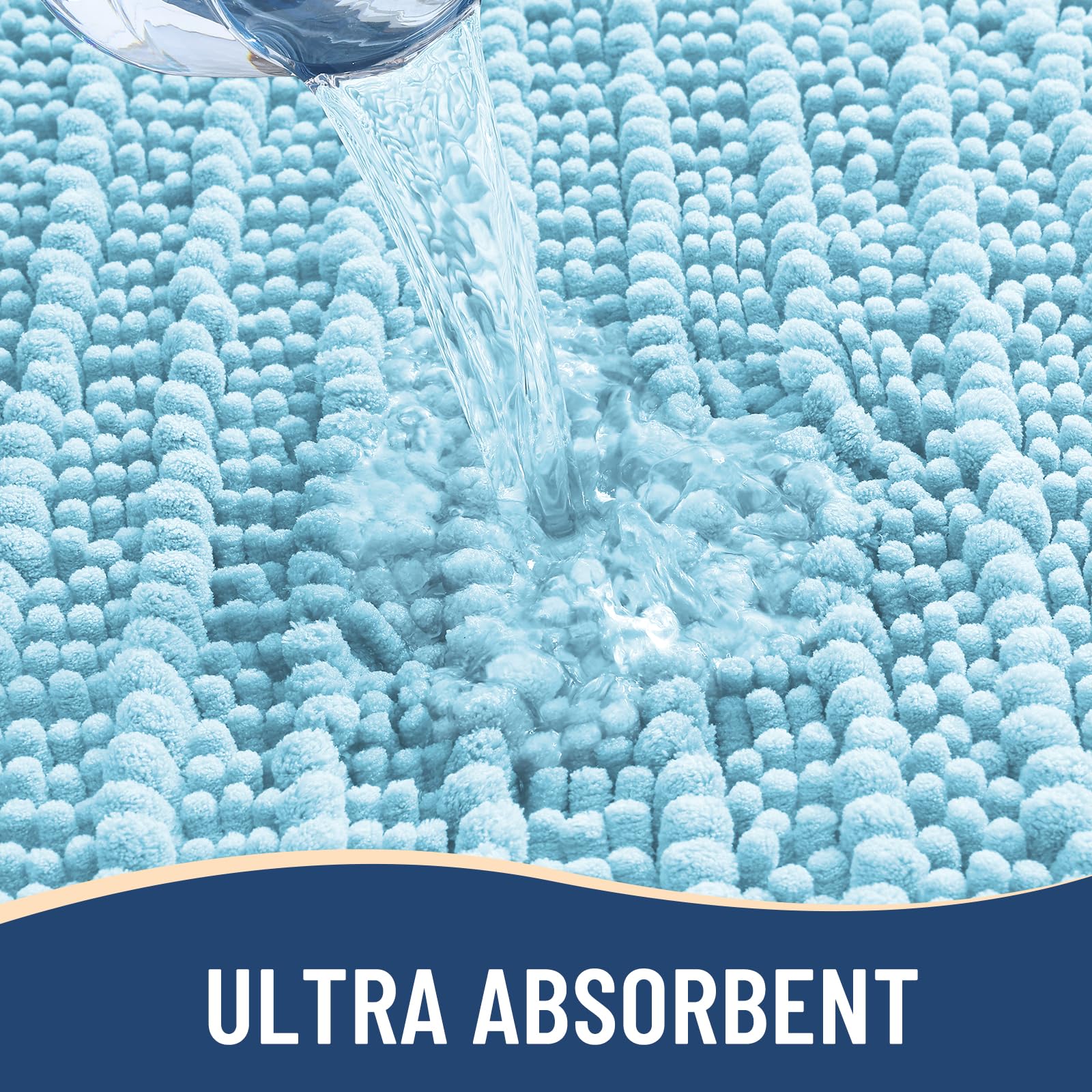 Arotive Bathroom Rugs Mat 24x16, Soft Absorbent Chenille Shaggy Bath Mat
