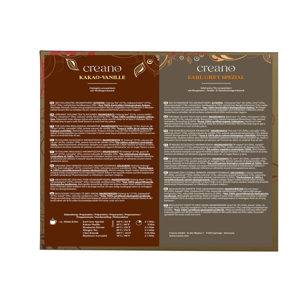 Creano Organic Tea Gift Set – 24 Organic Tea Bags in 6 Dreamy Varieties – 48 g*