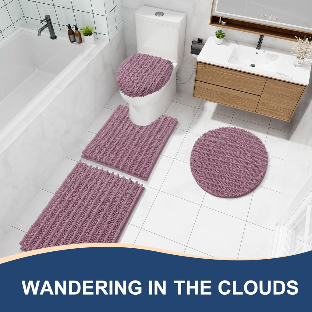 Arotive Bathroom Rugs Mat 47x24, Soft Absorbent Chenille Shaggy Bath Mat