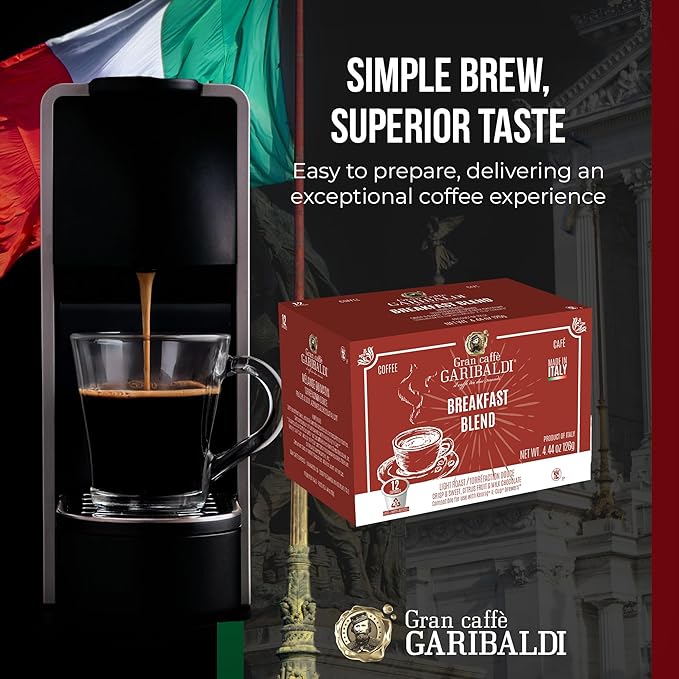 Caffè Garibaldi Sumatran Coffee Pods, Single-Serve Capsules for Keurig K-Cup Brewers with 100% Arabica Blend, Recyclable Pod and Single Serve Cups, 72 Count K-Pods - Dark Roast