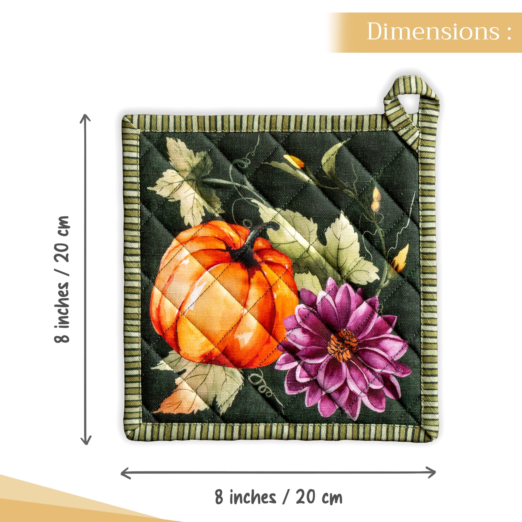 Maison d' Hermine Pot Holders 100% Cotton Potholders (8" x 8", Pack of 2)