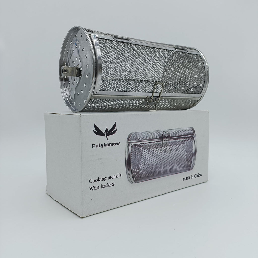 Falytemow Stainless Steel Rotisserie Grill Roaster Drum Oven Basket