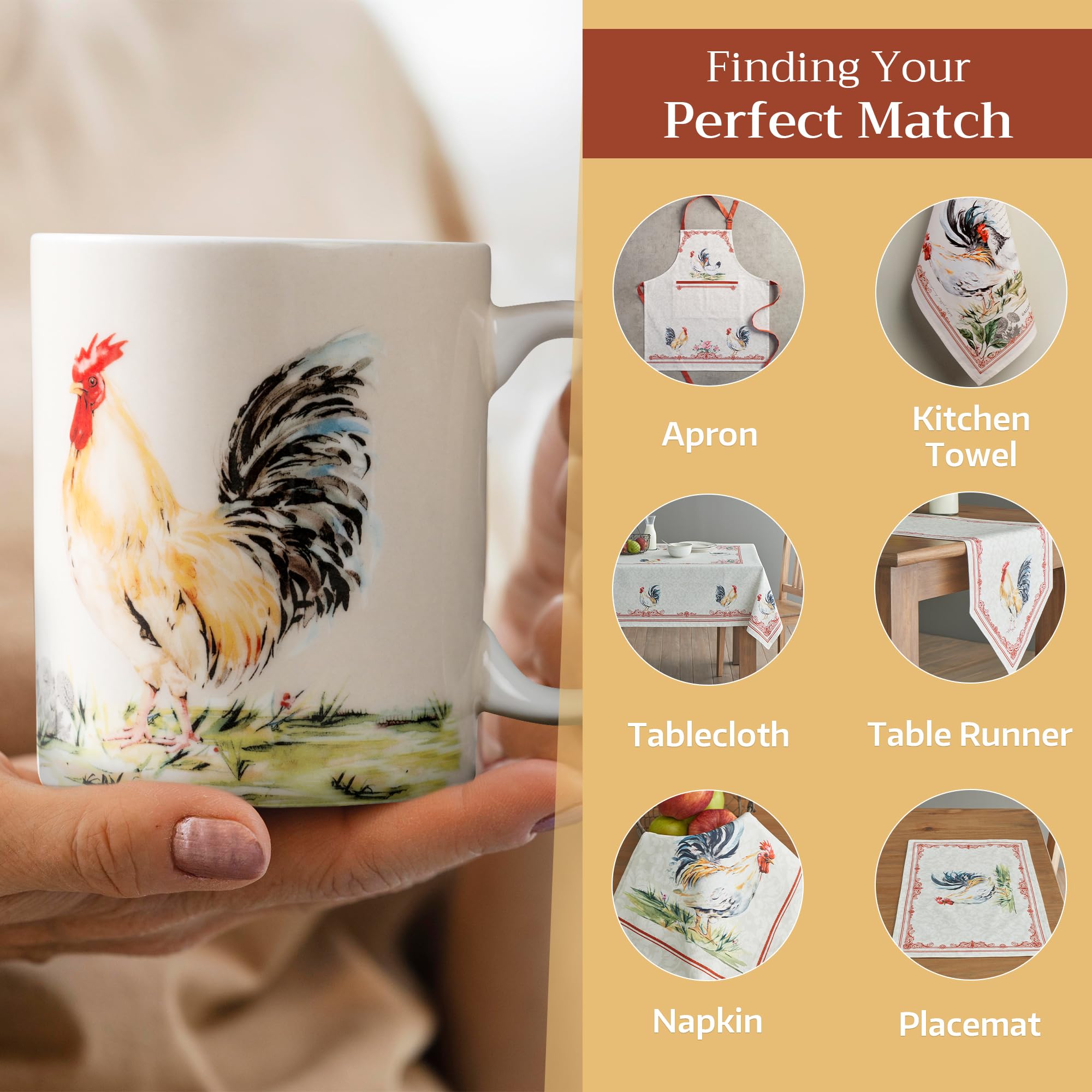 Maison d' Hermine Coffee Mug with Handles Tea Cups (12 Ounce, Pack of 1)