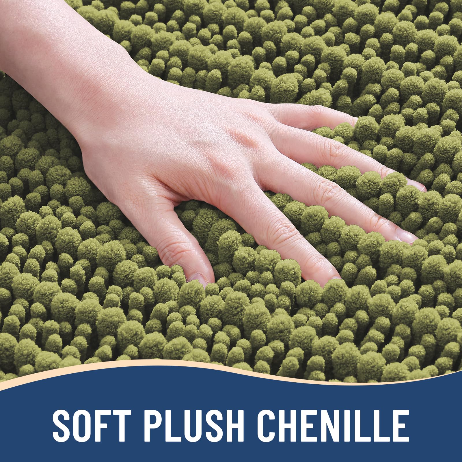 Arotive Bathroom Rugs Mat 24x16, Soft Absorbent Chenille Shaggy Bath Mat