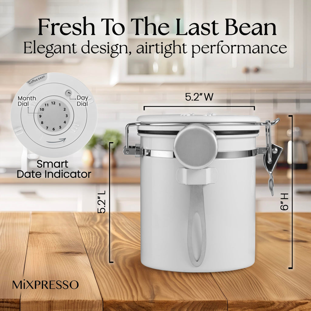 Mixpresso Coffee Canister, Airtight Coffee Bean Storage Container 16oz