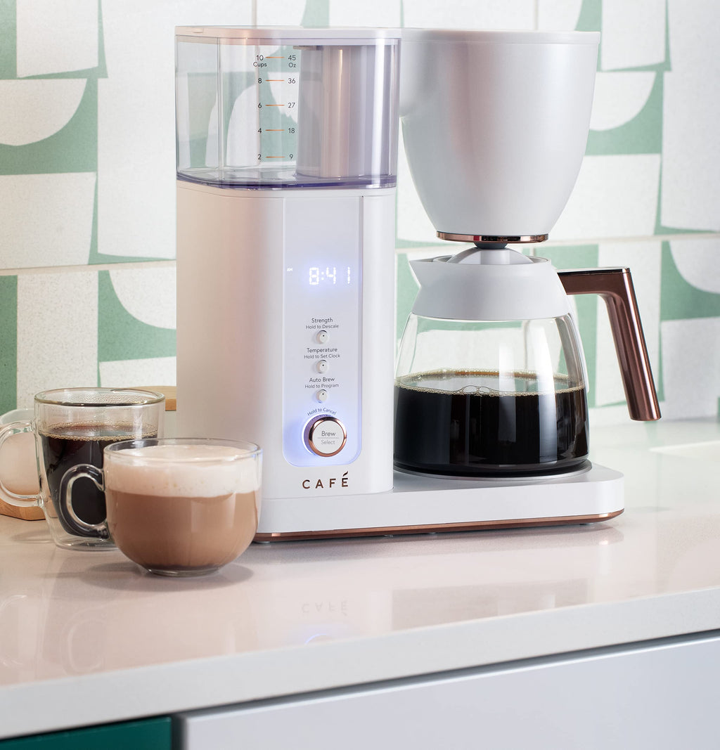 Café Specialty Drip Coffee Maker | 10-Cup Glass Carafe | WiFi Enabled Voice-to-Brew Technology | Smart Home Kitchen Essentials | SCA Certified, Barista-Quality Brew | Matte White