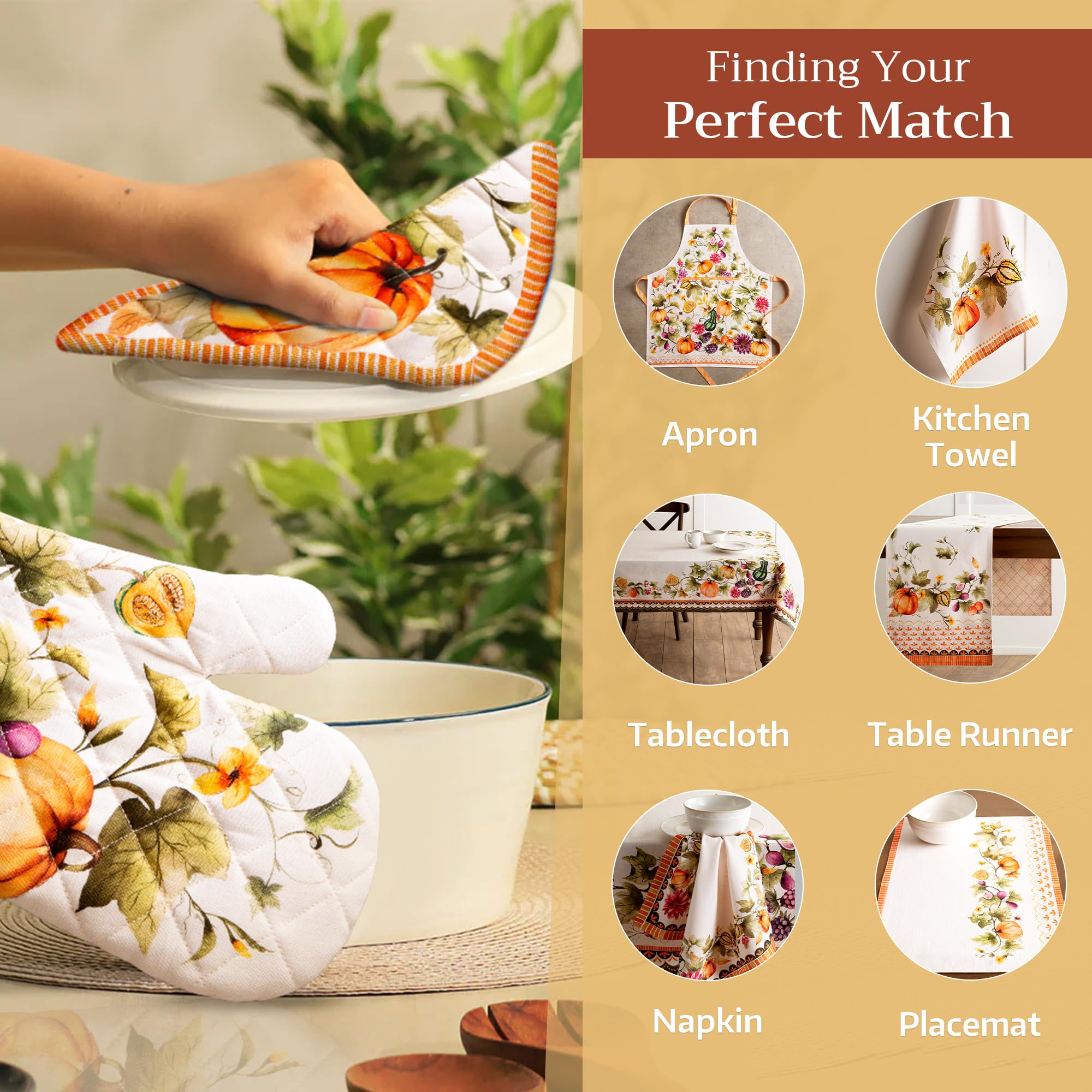 Maison d'Hermine Oven Gloves 100% Cotton Oven Mitt (7" x 13", Pack of 1)