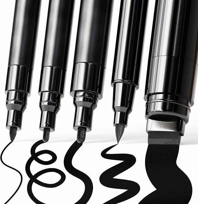 ARTISTRO Black Paint Pens - Jumbo Tips - Set of 5
