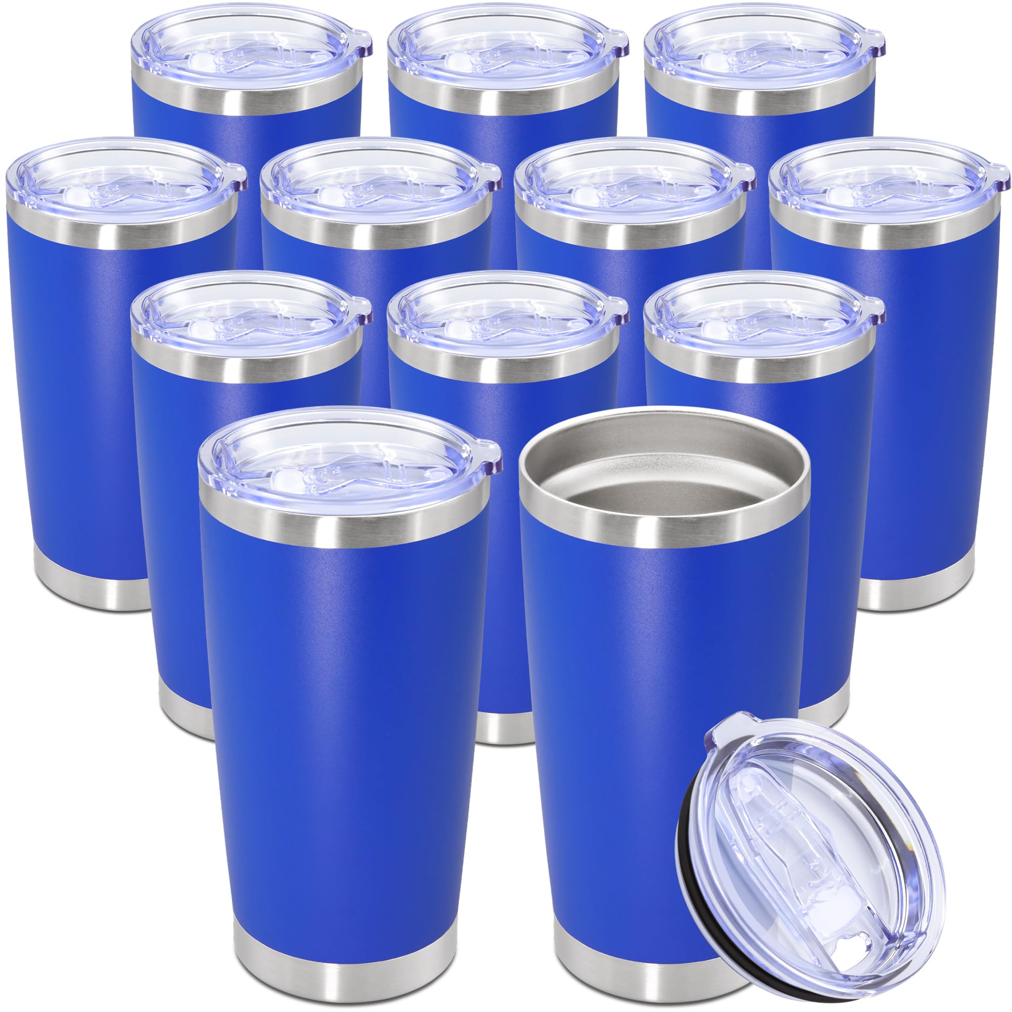 20oz Tumbler Stainless Steel Tumbler Coffee Tumbler with Lid Dark Blue, 12P