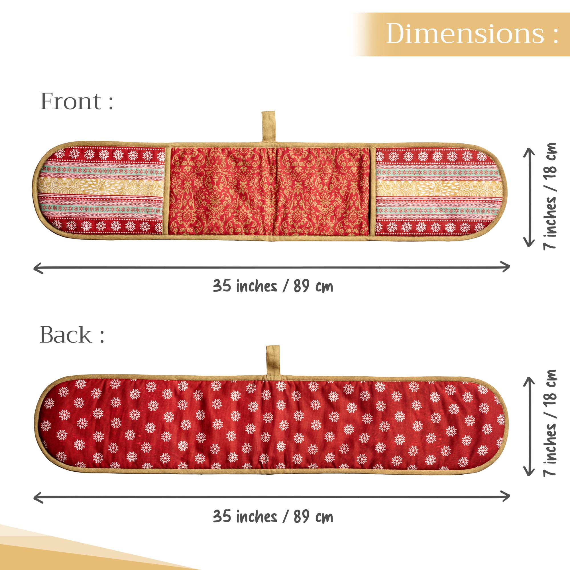 Maison d' Hermine Double Oven Mitts 100% Cotton Double Oven Glove (7"x35")