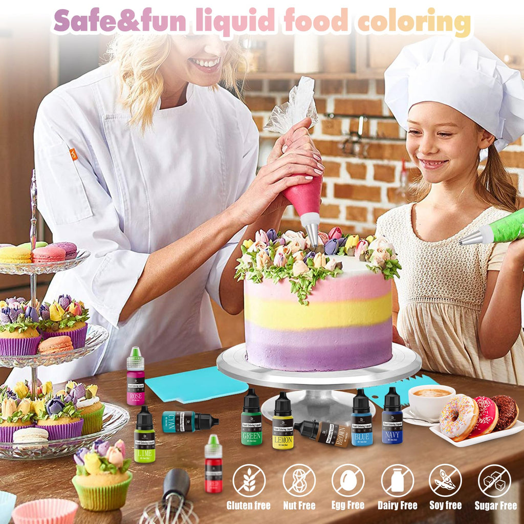 Red Food Coloring Liquid - Vibrant Liquid Icing Food Coloring Set for Baking, Cake Decorating, Easter Egg, Airbrush - Tasteless Food Dye for Fondant, Slime, DIY Crafts - 5.5 Fl.oz / 160ml Each