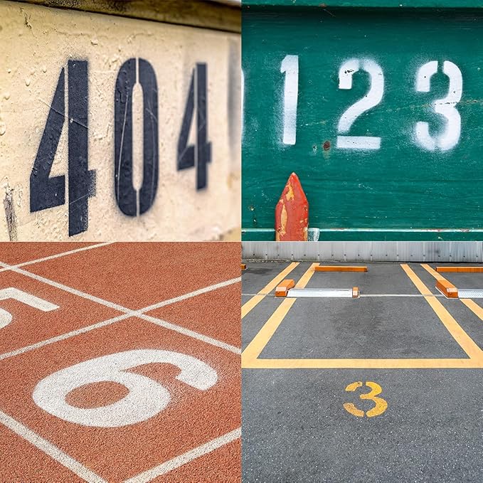 4 Inch Number Stencils Set, 0-9 Plastic Address Number Stencils Reusable Cake Digital Templates for Painting on Wall,Wood,Rock,Mailbox and DIY Art Projects