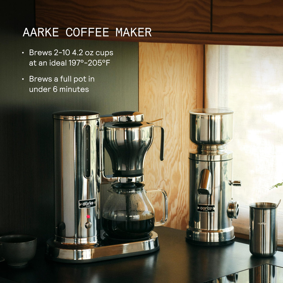 aarke Drip Coffee Maker with 42oz Glass Carafe, Stainless Steel