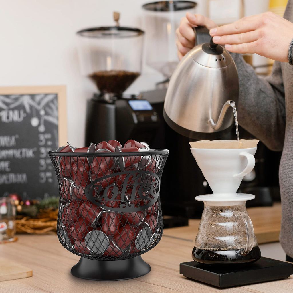 ITHSKUILL Coffee Pod Holder, Large Capacity K Cup Holder, Nespresso Pods Holder K Cup Organizer for Kitchen Countertop, Coffee Bar Accessories, Pod Holder for Keuring Espresso Capsule Coffee Creamer