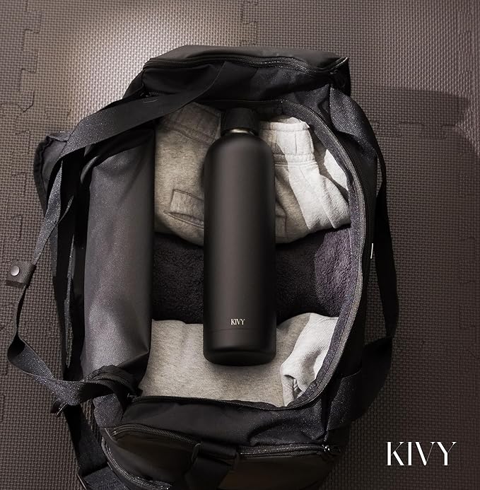KIVY Stainless Steel Insulated Water Bottle 32oz [LEAK PROOF] Cold Up to 24 Hours, Hot Up to 18 Hours - Insulated Stainless Steel Water Bottle - Thermo Flask Drinking Bottle - BPA Free Water Bottle