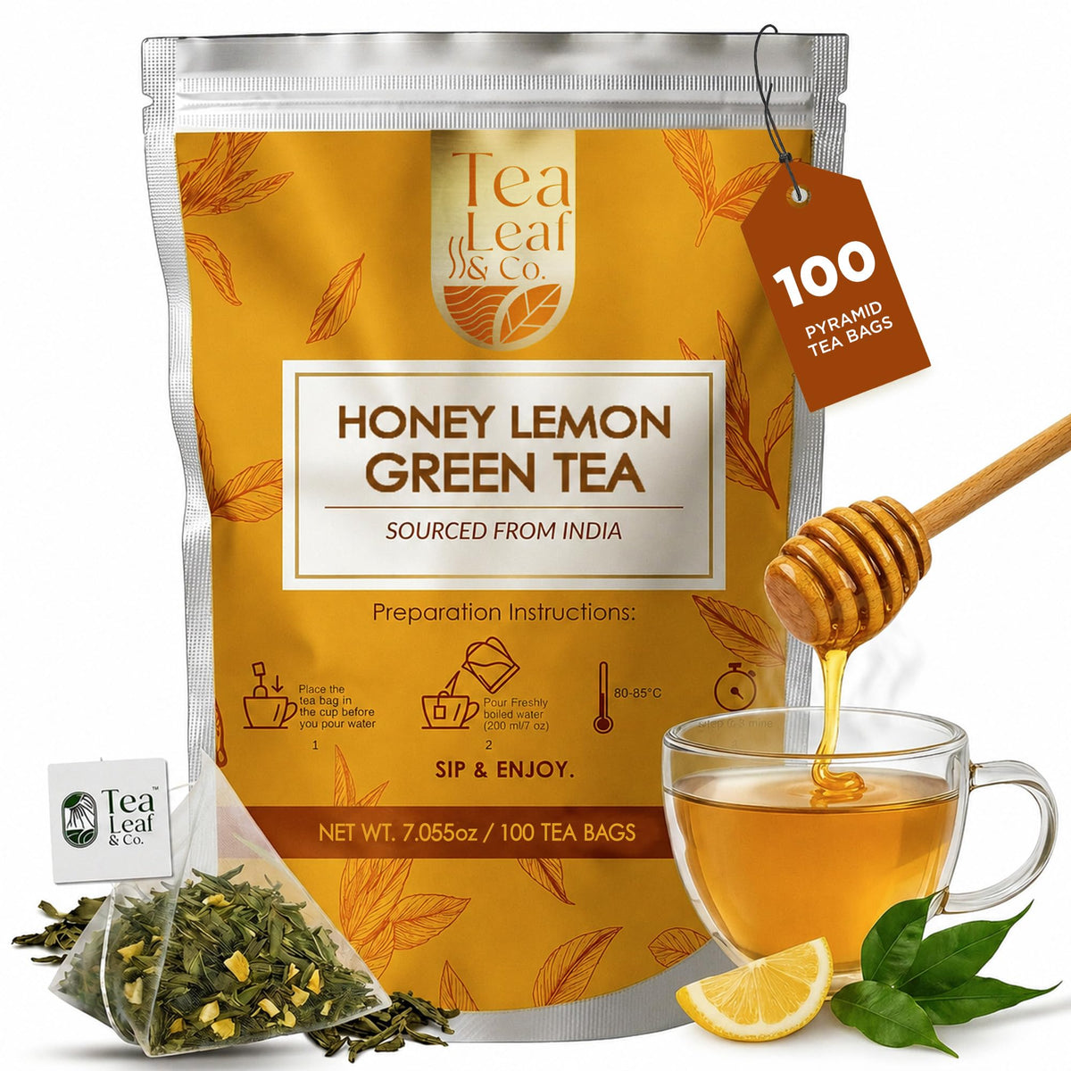 Sweet Hibiscus Cinnamon Green Tea (3.5oz), Natural Herbal Infusion, 50 Bags