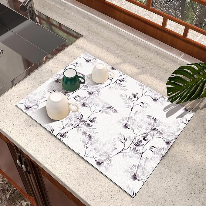 Artbloss Dish Drying Mat Absorbent Diatomite Coffee Mat, 16" x 24"