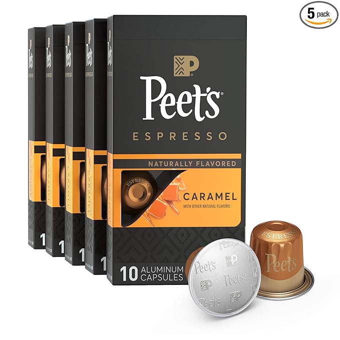 Peet's Coffee, Medium Roast Espresso Capsules, Compatible with Nespresso Original Machines, 100% Arabica Coffee - Big Bang Intensity 9, 50 Count (5 Boxes of 10 Espresso Capsules)